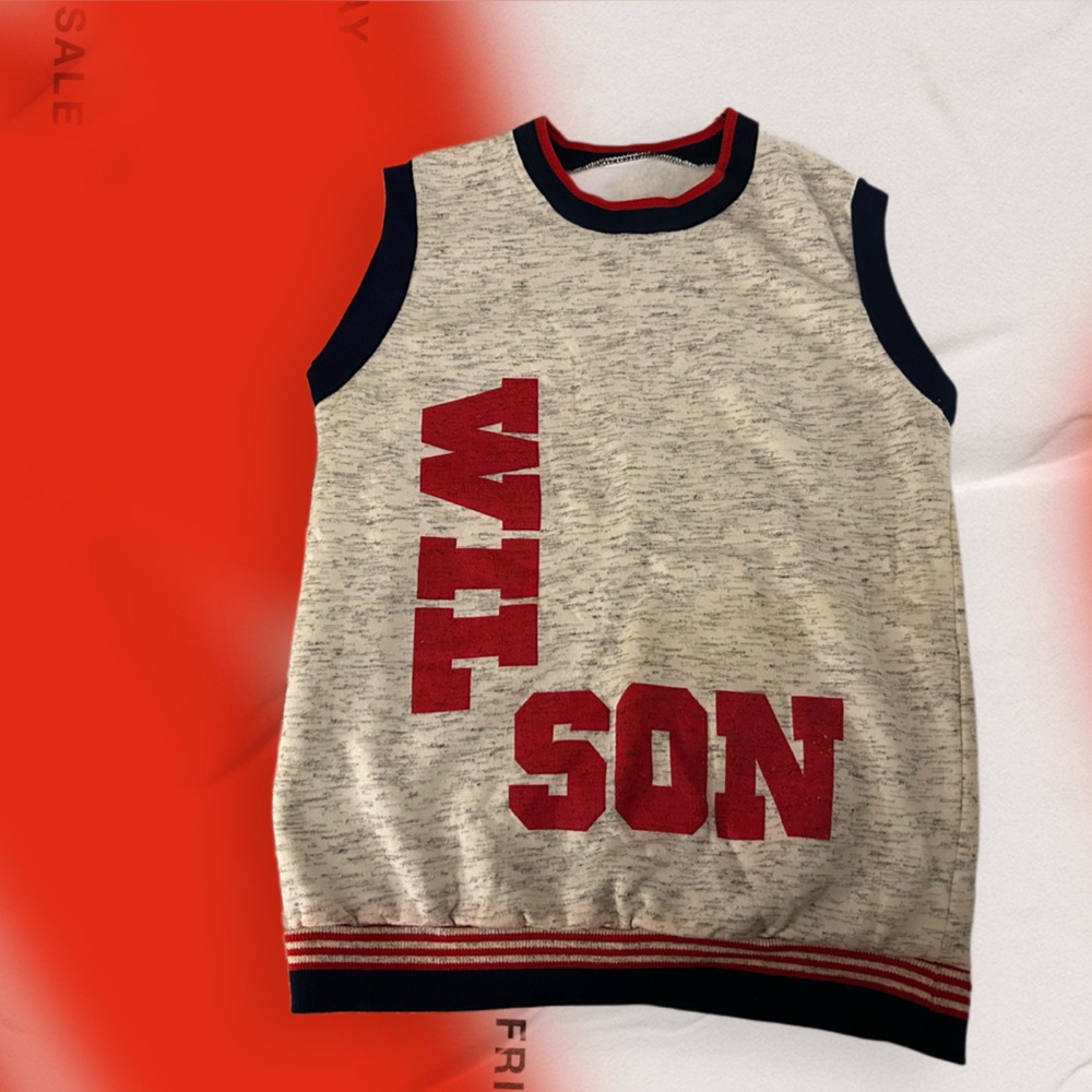 Wilson Kids Sleeveless Sweater - Red and Gray